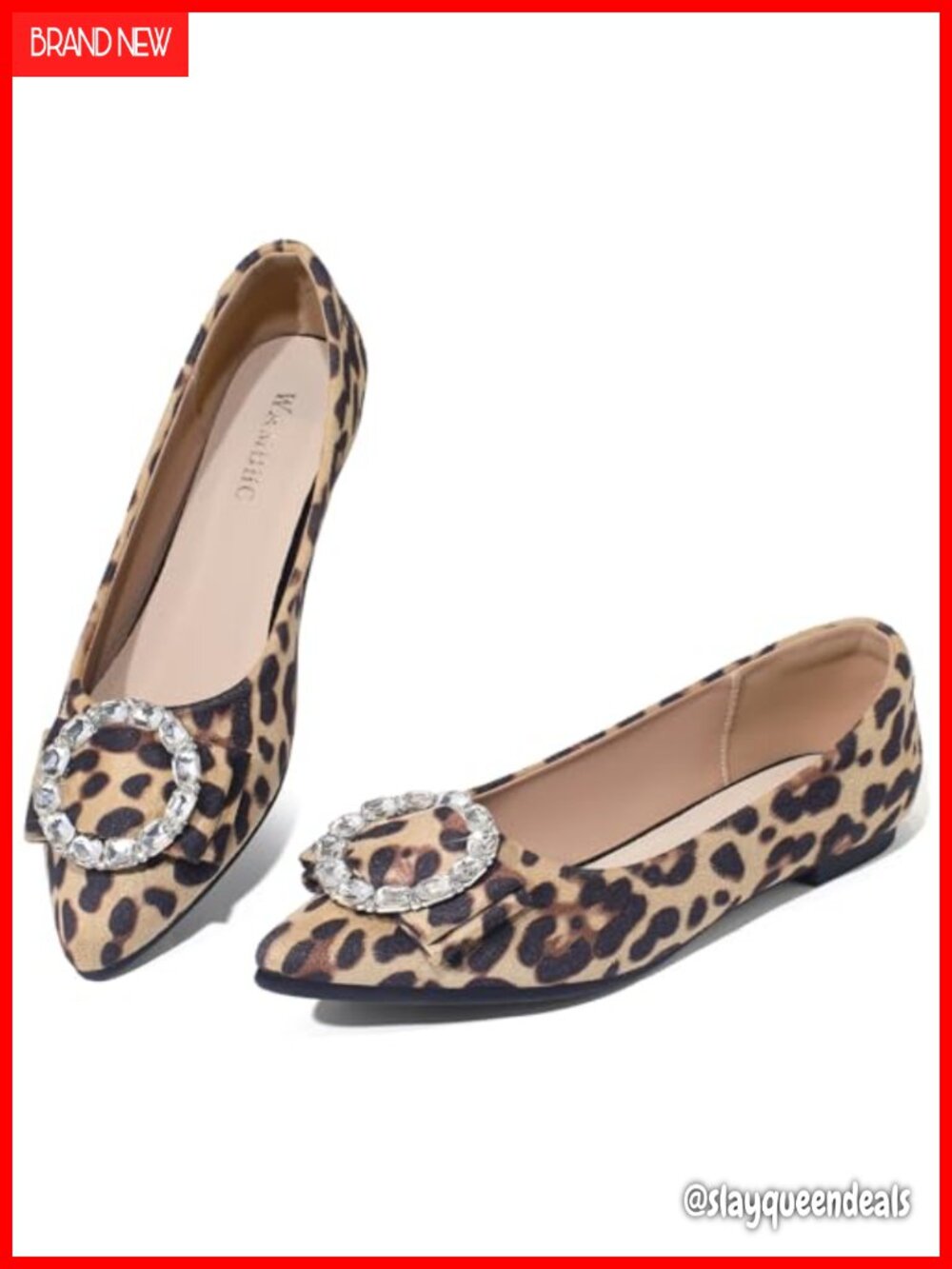 Women's Ballet Flats Faux Suede Rhinestone Slip On Comfort Shoes